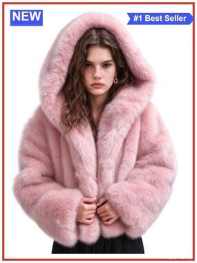 Faux Fur Hooded Cropped Zip Up Winter Jacket